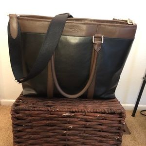 Coach Two-tone Leather Laptop Bag